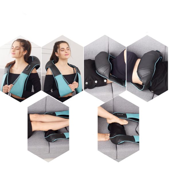 2X Electric Kneading Back Neck Shoulder Massage Arm Body Massager Blue/White