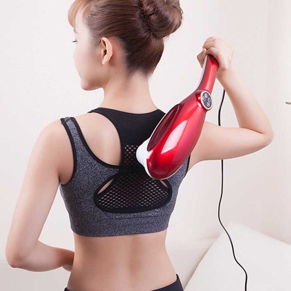 6 Heads Portable Handheld Massager Soothing Stimulate Blood Flow Shoulder Red
