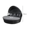 Day Bed Sofa Daybed Outdoor Garden Sun Lounge Furniture Wicker Round 3pcs