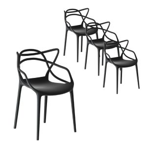 PP Outdoor Dining Chairs X4 Portable Stackable Chair Patio Furniture