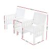 Outdoor Garden Bench Loveseat Wooden Table Chairs Patio Furniture White
