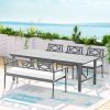 5pcs Outdoor Furniture Dining Set Chair Table Patio Acacia Wood 6 Seater