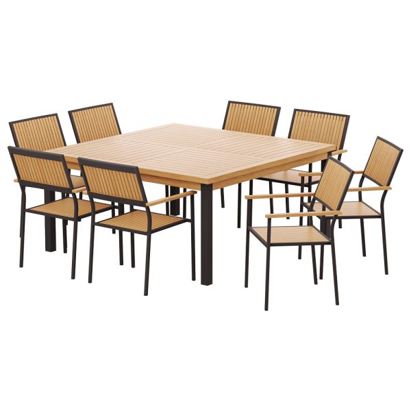 8-seater Outdoor Furniture Dining Chairs Table Patio 9pcs Acacia Wood