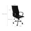 Office Chair Gaming Chair Home Work Study PU Mat Seat High-Back Computer Black