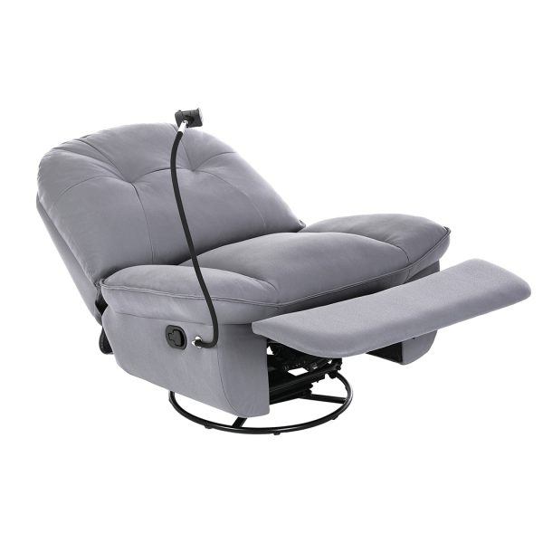 Recliner Chair Lounge 360°Swivel Rocker Sofa Comfy Armchair Lounge Grey