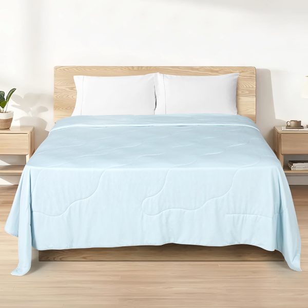 Cooling Quilt Summer Blanket Comforter Blue Double