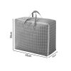 Grey Plaid Medium Storage Luggage Bag Double Zipper Foldable Travel Organiser Essentials