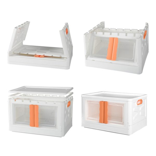 Storage Container Stackable Plastic Toy Boxes Clear Wardrobe Organiser Two Opening
