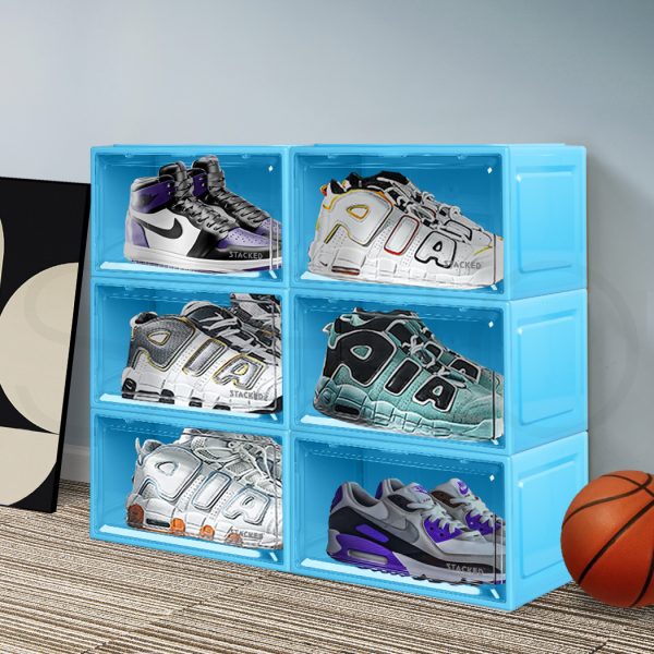 Sneaker Display Case Shoe Storage Box Magnetic Stackable Breathable 6x