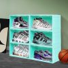 6x Sneaker Display Case Shoe Storage Box Clear Plastic Boxes Stackable