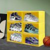 Sneaker Display Case 6x Clear Shoe Storage Box Magnetic Door Stackable