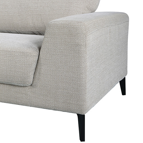 Wanaque 2 Seater Sofa Light Grey Fabric Lounge Set for Living Room Couch with Solid Wooden Frame Black Legs