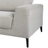 Wanaque 3 Seater Sofa Light Grey Fabric Lounge Set for Living Room Couch with Solid Wooden Frame Black Legs