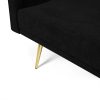 Sofa Bed Convertible Velvet Lounge Recliner Couch Sleeper 3 Seater Black