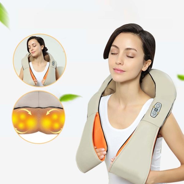 2X Electric Kneading Neck Shoulder Arm Body Massager With Heat Health Care