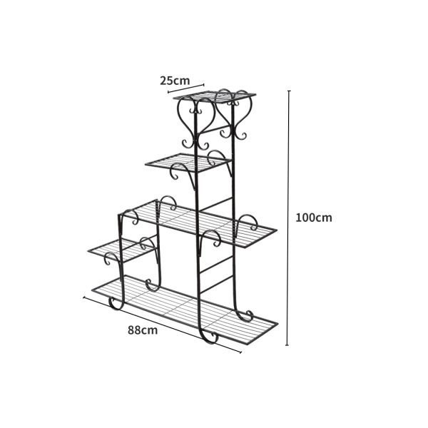 Outdoor Indoor Plant Stand Metal Flower Pot Garden Corner Shelf Stands