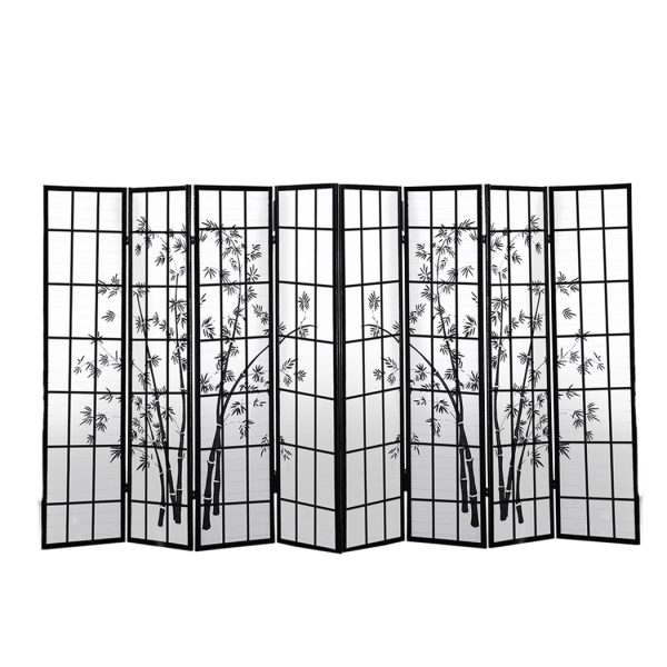 Scituate 8 Panel Free Standing Foldable  Room Divider Privacy Screen Bamboo Print