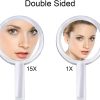 20X Magnifying Hand Mirror Two Sided Use for Makeup Application, Tweezing, and Blackhead/Blemish Removal – 15 cm Silver