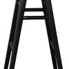 Oval Solid Timber Kitchen Counter Stool (Black)