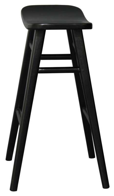 Oval Solid Timber Kitchen Counter Stool (Black)