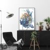 Watercolor Style Abstract Flower 3 Sets Black Frame Canvas Wall Art – 40×60 cm