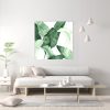 Tropical Leaves Square Size White Frame Canvas Wall Art – 60×60 cm