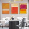 Colourful 3 Sets By Mark Rothko Black Frame Canvas Wall Art – 50×70 cm