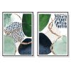 Abstract Green and Navy 2 Sets Black Frame Canvas Wall Art – 50×70 cm