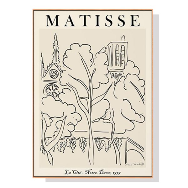 50cmx70cm Line Art By Henri Matisse Wood Frame Canvas Wall Art