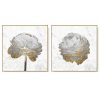 50cmx50cm Gold And White On White 2 Sets Gold Frame Canvas Wall Art