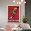 Wall Art 40cmx60cm Porto Pitters Vintage Gold Frame Canvas