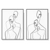 50cmx70cm Abstract Figures 2 Sets Black Frame Canvas Wall Art