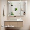 Bathroom Vanity Mirror with Triple Door Storage Cabinet (White)