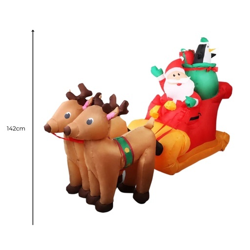 2.2m Santa and Reindeer Christmas Inflatable with LED
