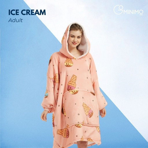 Hoodie Blanket Ice Cream Pink