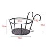 4 Pack Plant Stand Flower Holder Hanging Railing Pot Basket Plant Garden Black