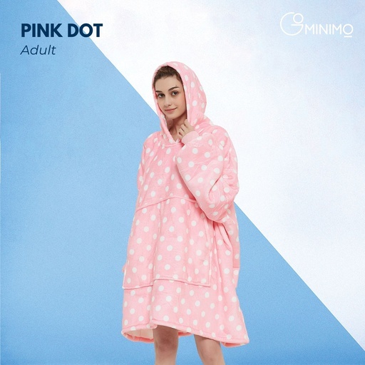 Hoodie Blanket Light Pink Polka Dot Design