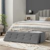 110cm Storage Ottoman Bench Light Grey