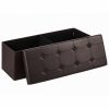 110cm Folding Ottoman Bench Footrest Brown