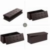 110cm Folding Ottoman Bench Footrest Brown