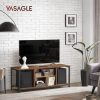 Lowboard TV Cabinet for TVs up to 60 Inches with Open Compartments Vintage Brown/Black