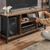 Lowboard TV Cabinet for TVs up to 60 Inches with Open Compartments Vintage Brown/Black