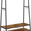 Clothes Rack with 2 Shelves Rustic Brown and Black RGR112B01