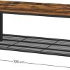 Coffee Table Living Room Table with Dense Mesh Shelf Large Storage Space Tea Table Easy Assembly Stable Industrial Design Rustic Brown LCT64X