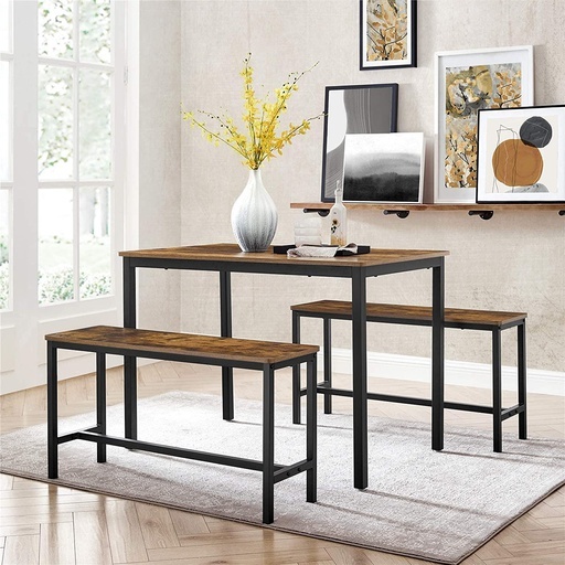 Dining Table Set with 2 Benches