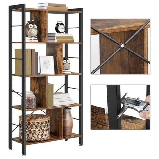 Bookshelf Rustic Brown and Black