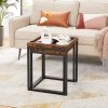 Set of 2 Coffee Tables with Raised Edges Nesting Tables Industrial Rustic Brown and Black