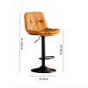 Bar Stools Kitchen Bar Stool Leather Barstools Swivel Gas Lift Counter Chairs x2 BS8406 Brown