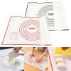 X Large Silicone Pastry Mat Thick Non Stick Baking Mat with Measurement 40*60 cm Fondant Mat Counter Mat Dough Rolling Mat Oven Liner Pie Crust Mat – Red