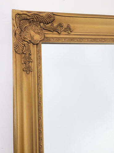 French Provincial Ornate Mirror – 100×190 cm, Gold